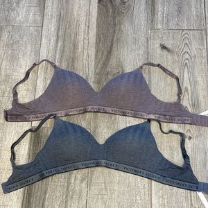 2 Victoria Secret T Shirt Wireless Lightly Lined Bras 34D Padded Convertible NEW